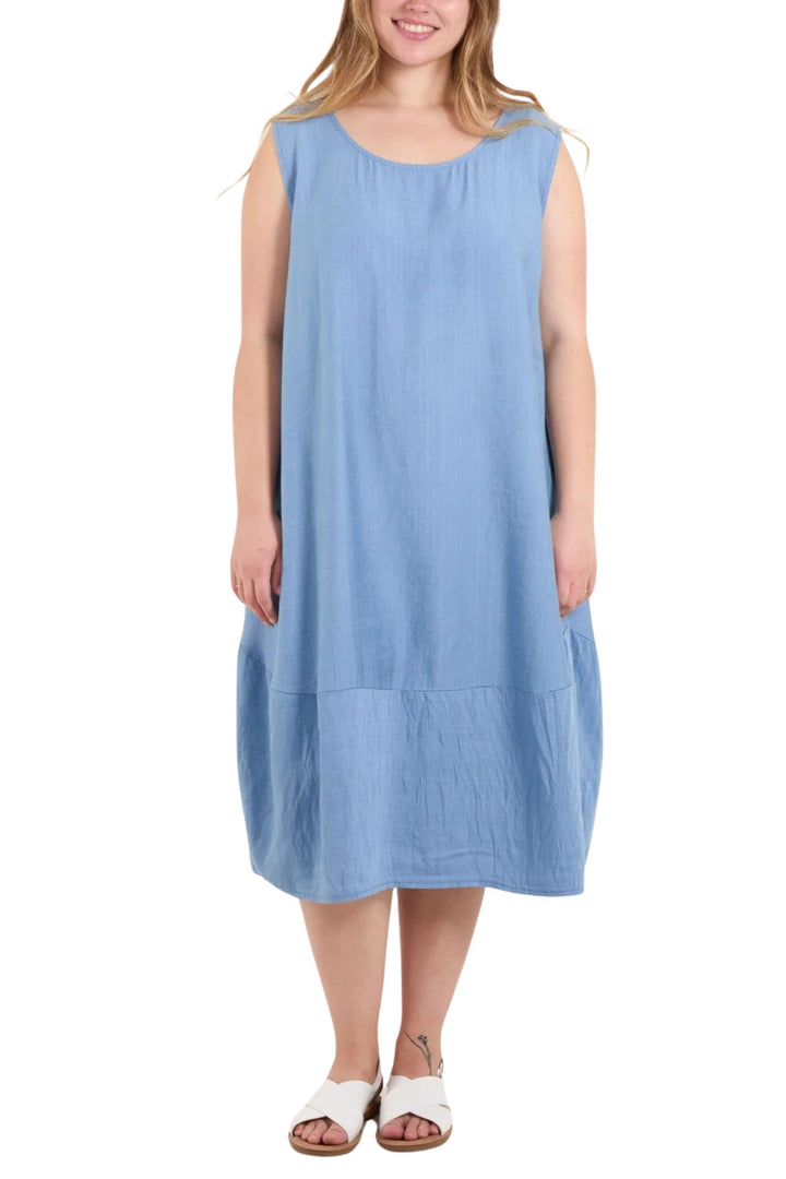 Sky Blue Sleeveless Cocoon Dress