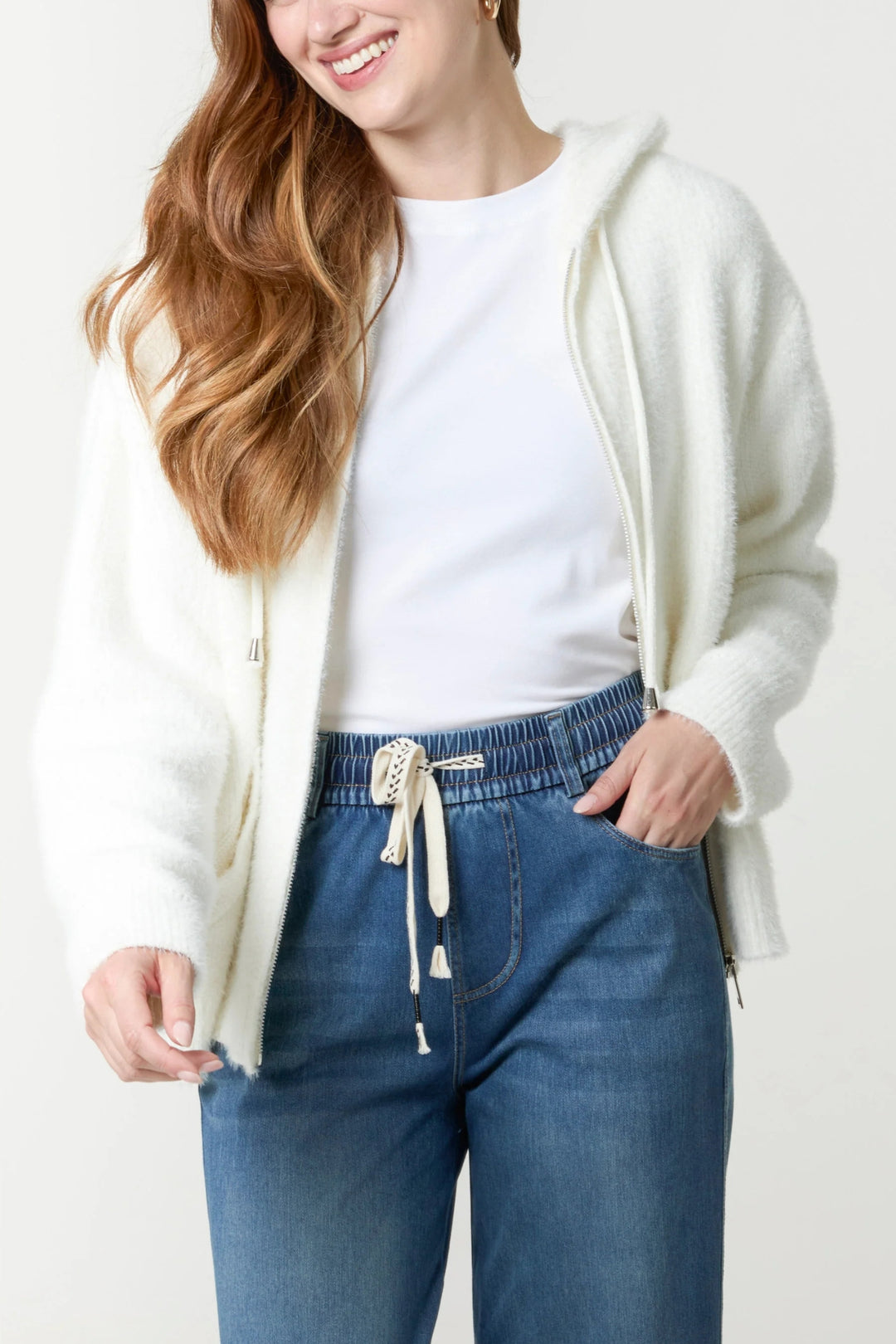 Snow White Super Cosy Zip Cardi Hoodie
