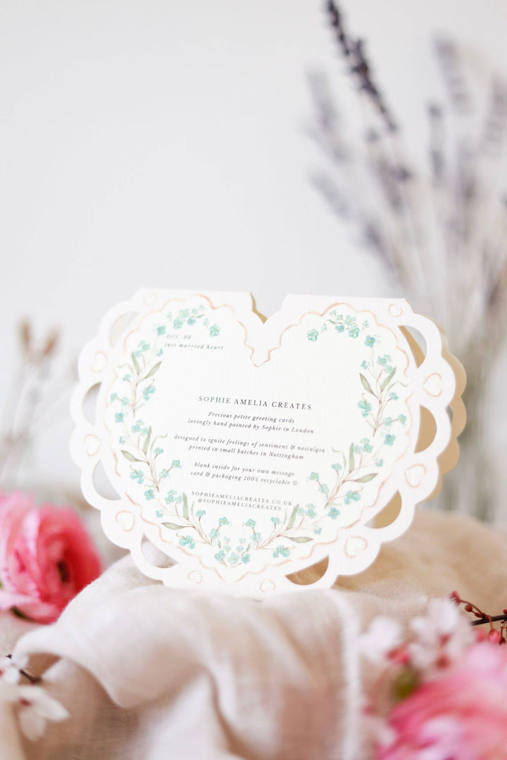 Sophie Amelia Creates Just Married Heart Card