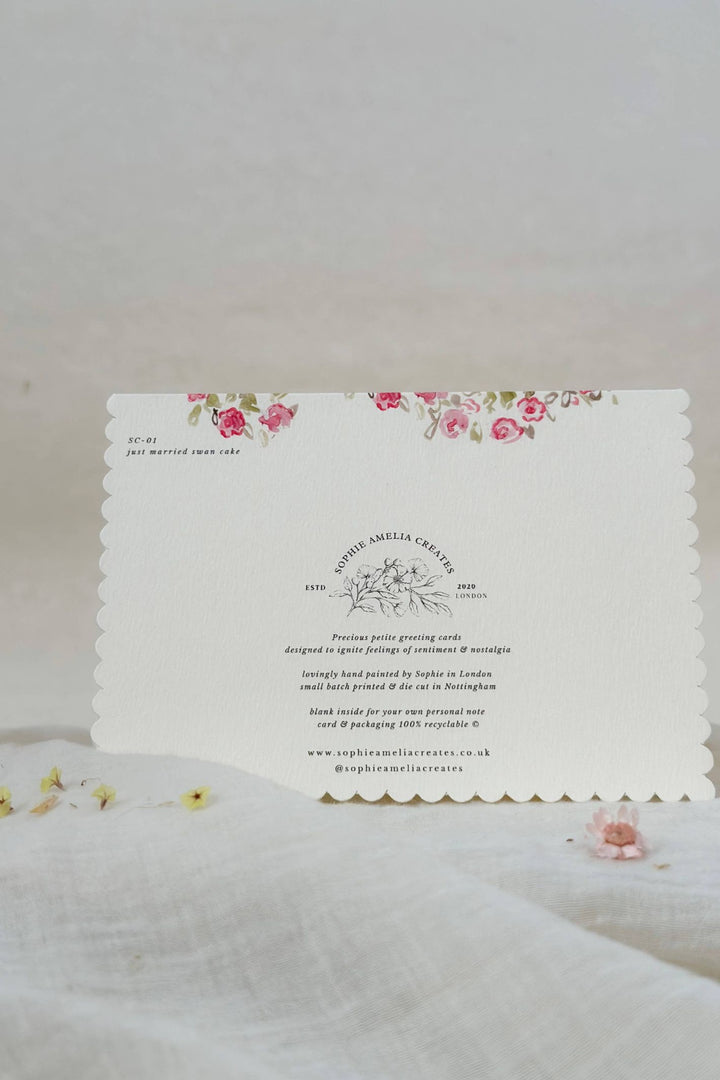 Sophie Amelia Creates Just Married Swans Scalloped Edge Card