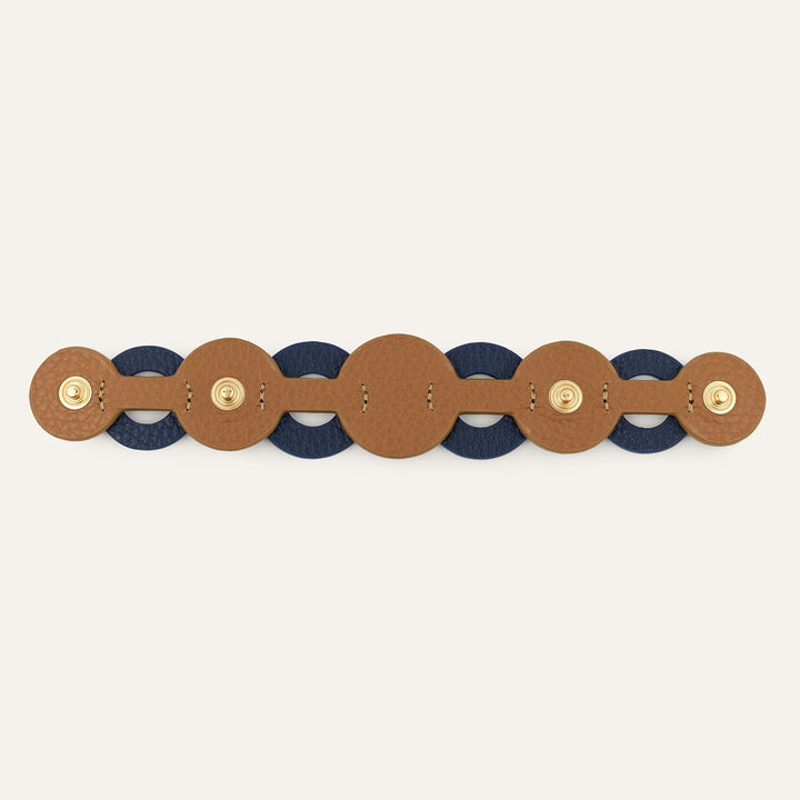 Art Deco Duo | Navy Tan with Gold hardware
