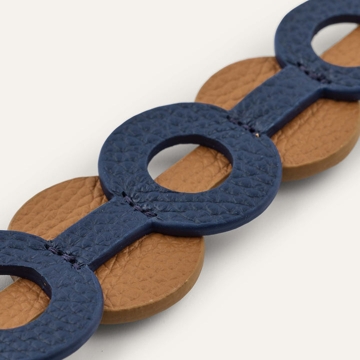 Art Deco Duo | Navy Tan with Gold hardware