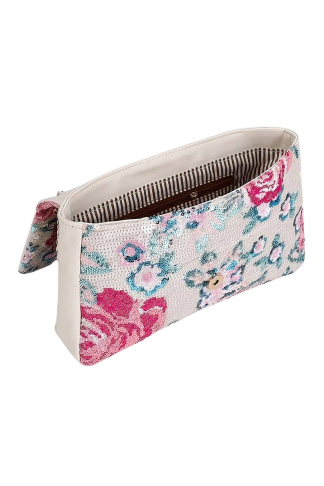 Sparkling Rose Sequin Bag with Chain Strap