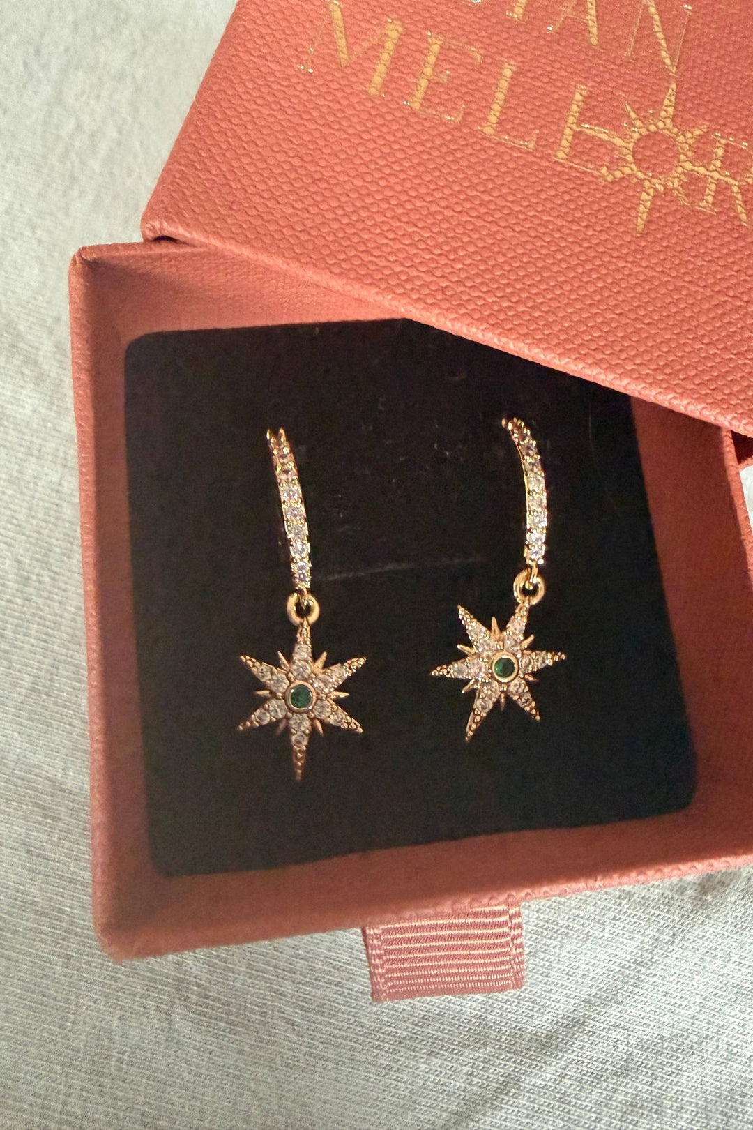 Sparkly Small Star Huggie Hoop Earrings 