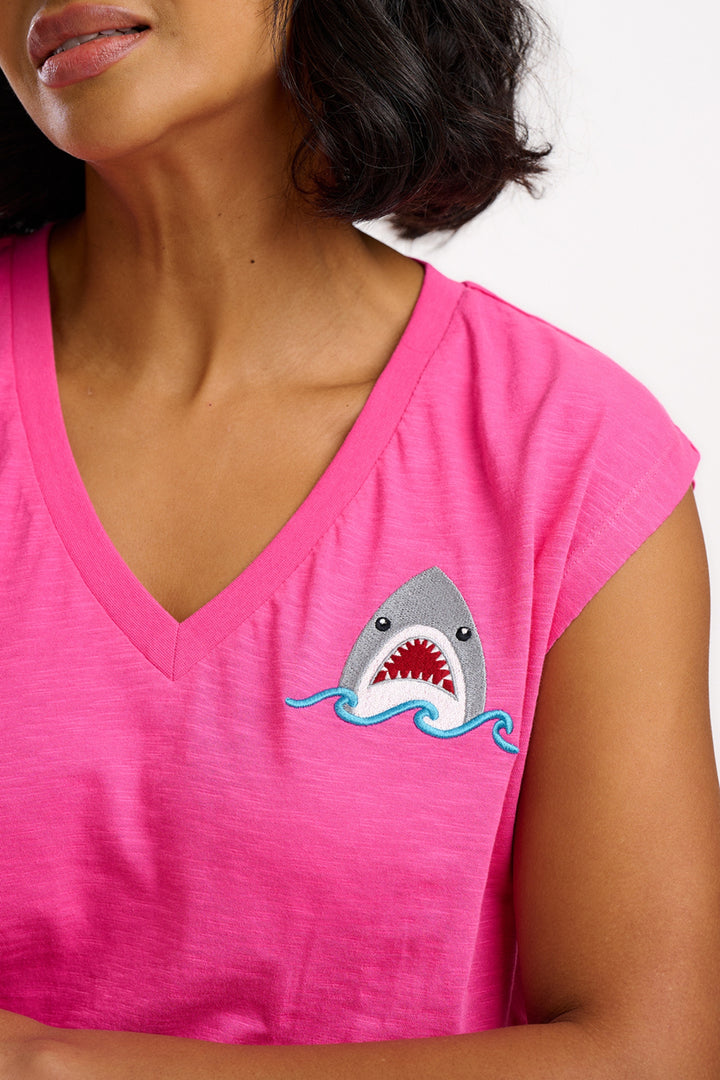 Sugarhill Brighton Ariana Pink Shark T Shirt