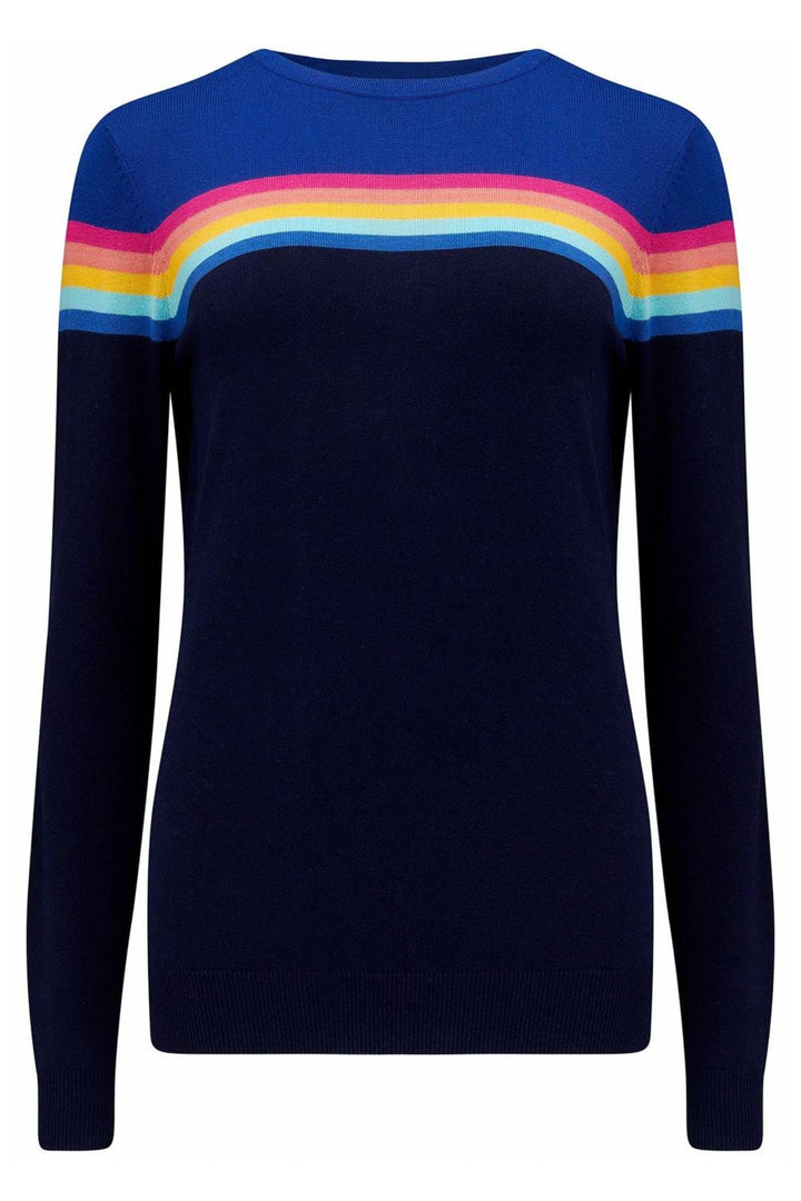 Sugarhill Brighton K0517 Blue Rainbow Split Rita Jumper