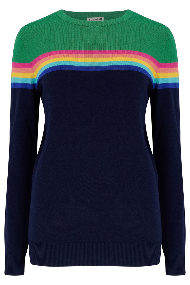 Sugarhill Brighton K0705 Green Rainbow Split Rita Jumper