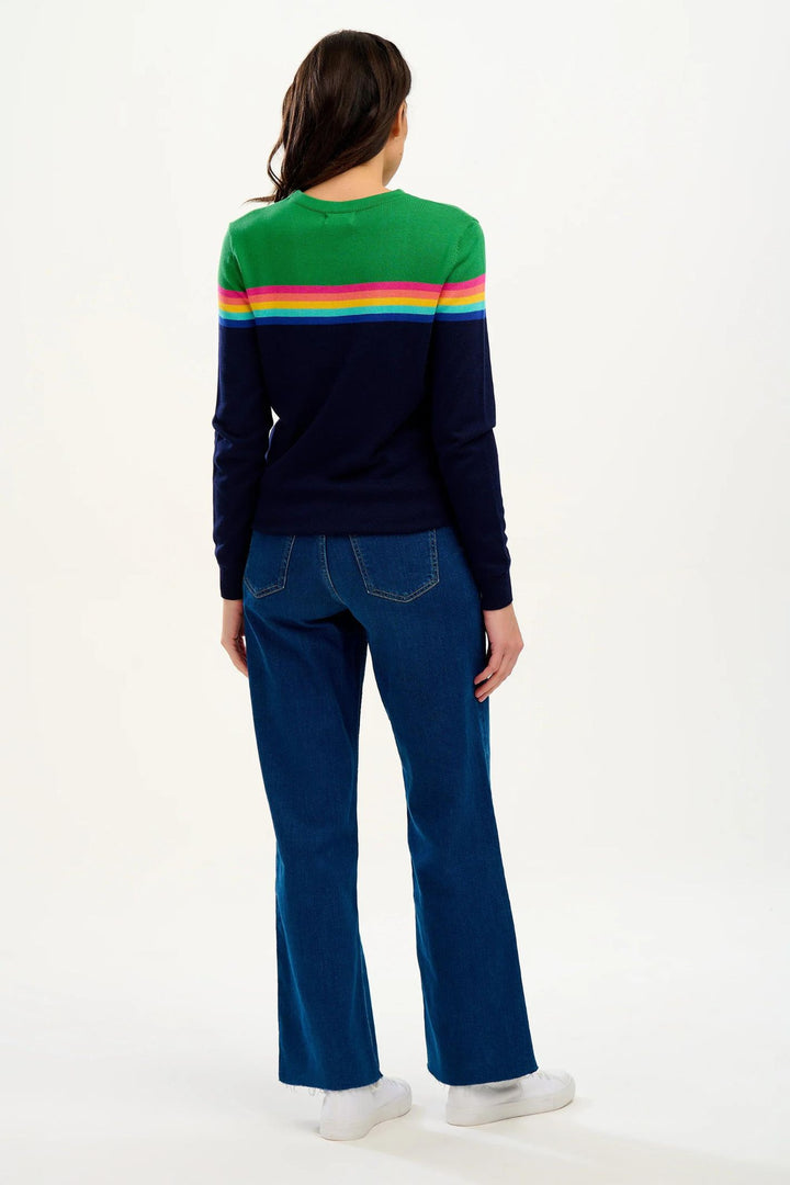 Sugarhill Brighton K0705 Green Rainbow Split Rita Jumper