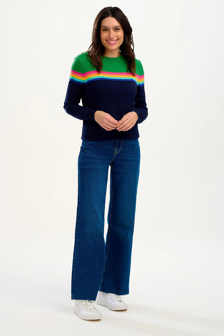 Sugarhill Brighton K0705 Green Rainbow Split Rita Jumper