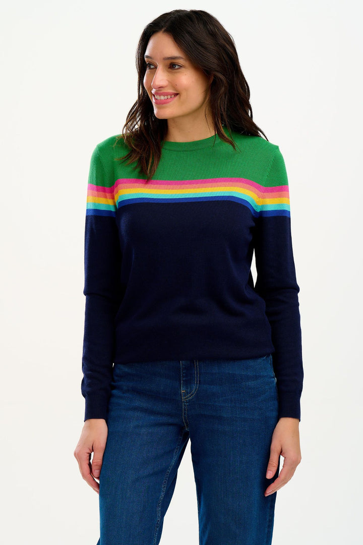 Sugarhill Brighton K0705 Green Rainbow Split Rita Jumper