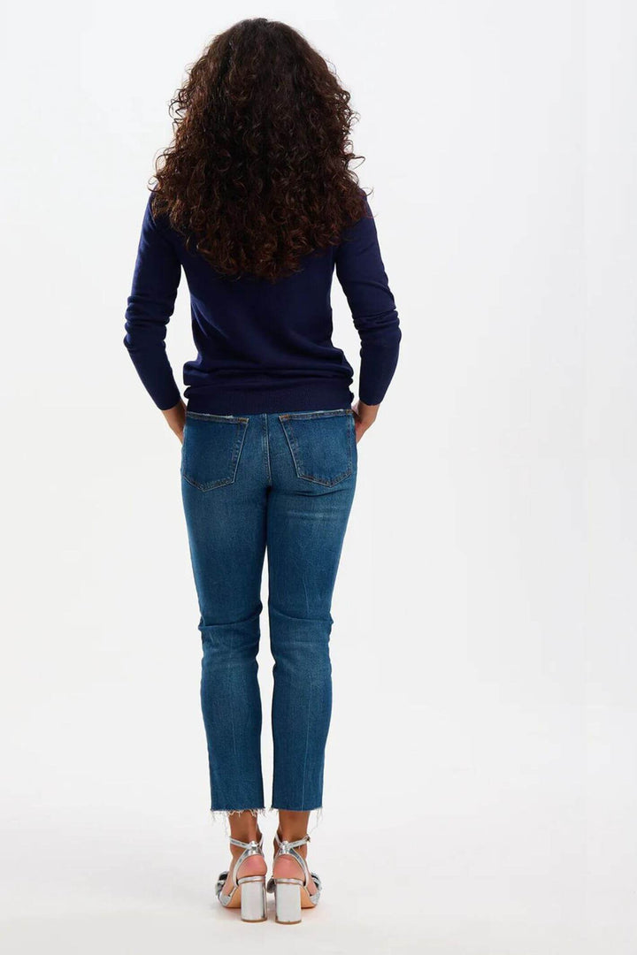 Sugarhill Brighton K0766 Navy Cece Chevron Sequin Jumper