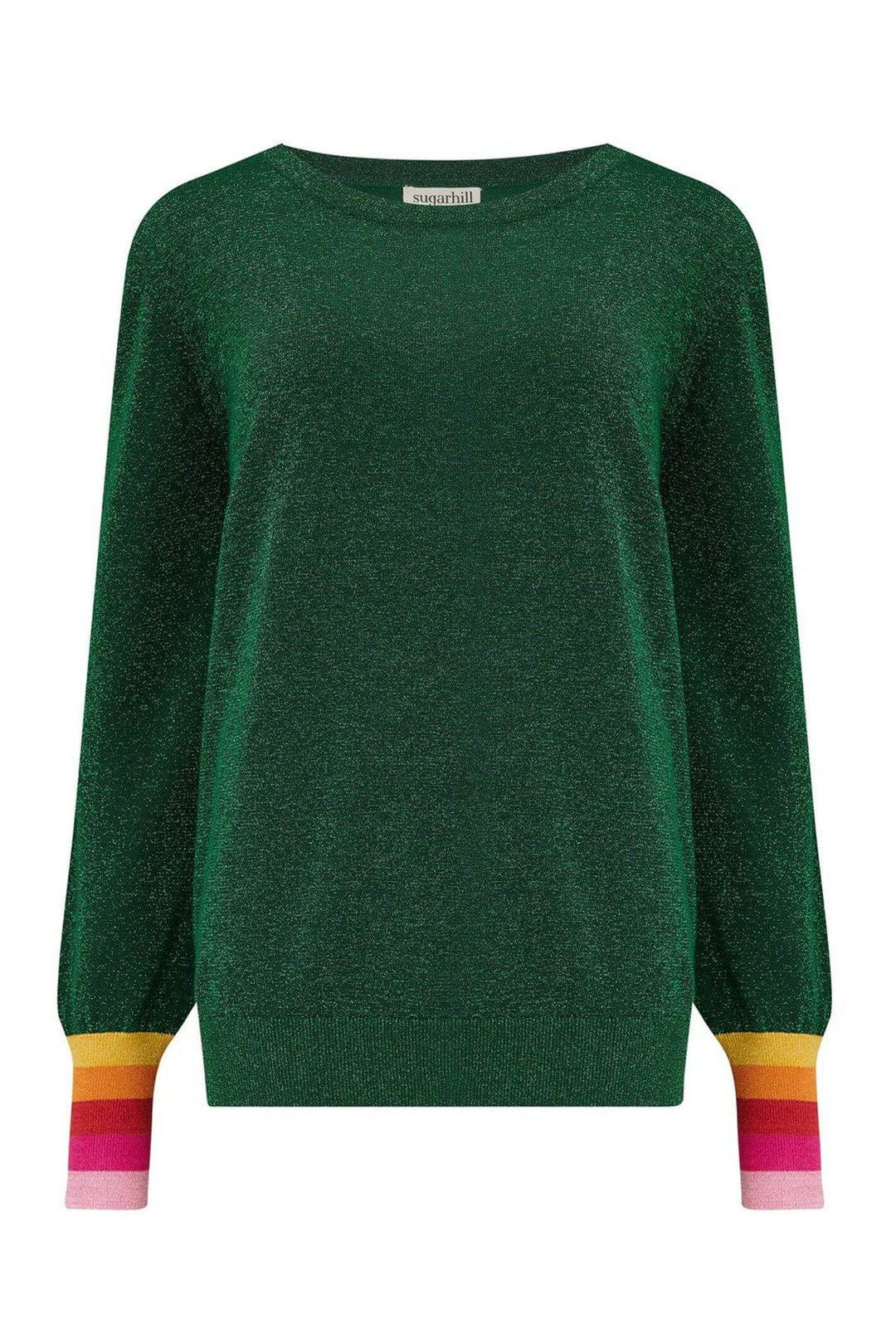 Sugarhill Brighton K0767 Astrid Green Sparkle Cuff Jumper