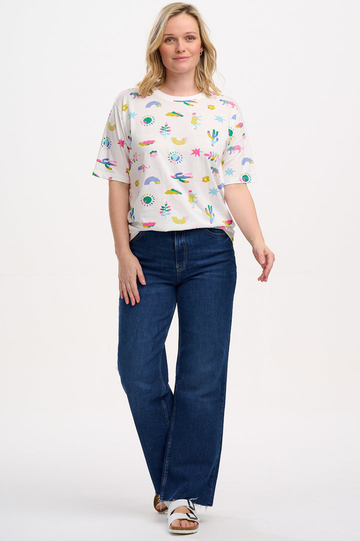 Sugarhill Brighton Kinsley Summer Joy Print Relaxed T Shirt