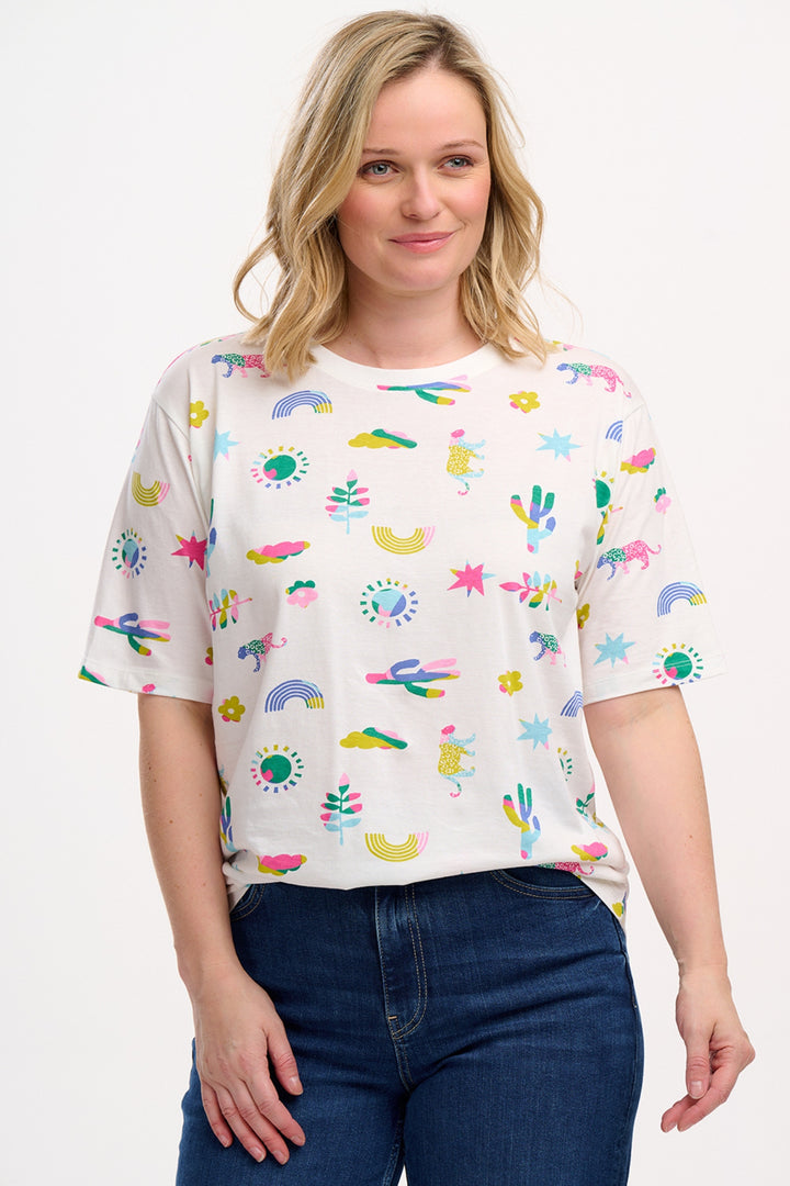 Sugarhill Brighton Kinsley Summer Joy Print Relaxed T Shirt