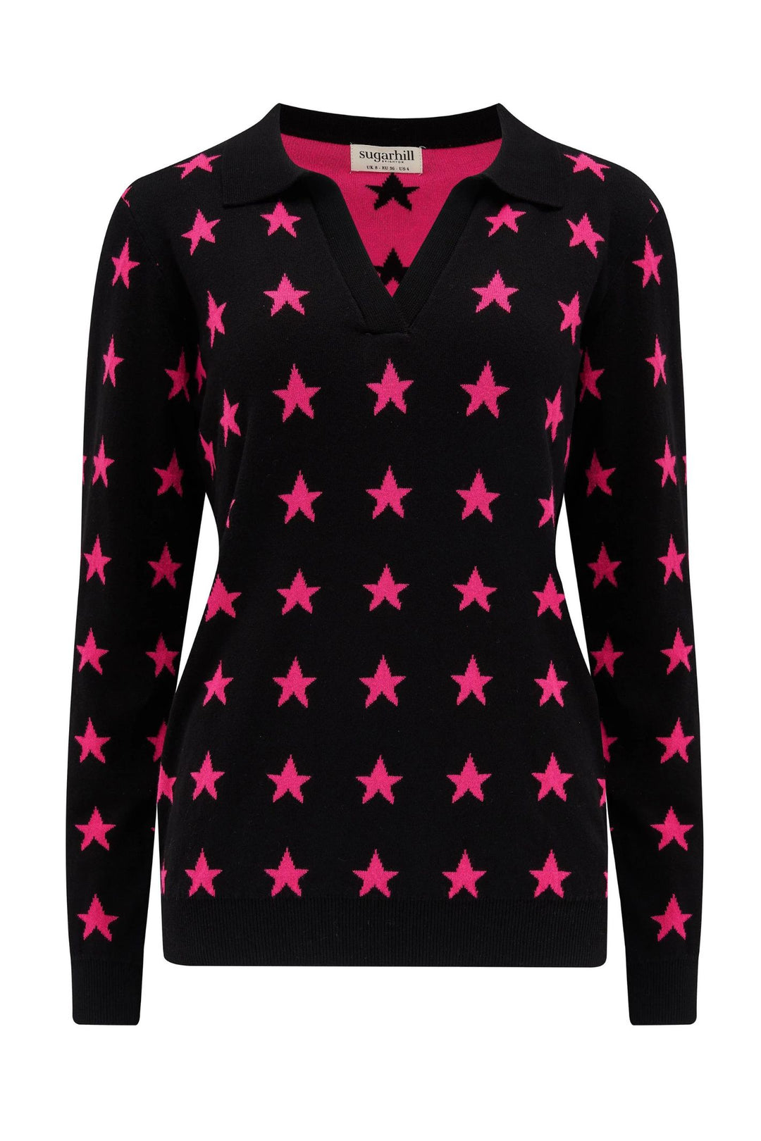 Sugarhill Brighton Valentina Pink Star Repeat Jumper