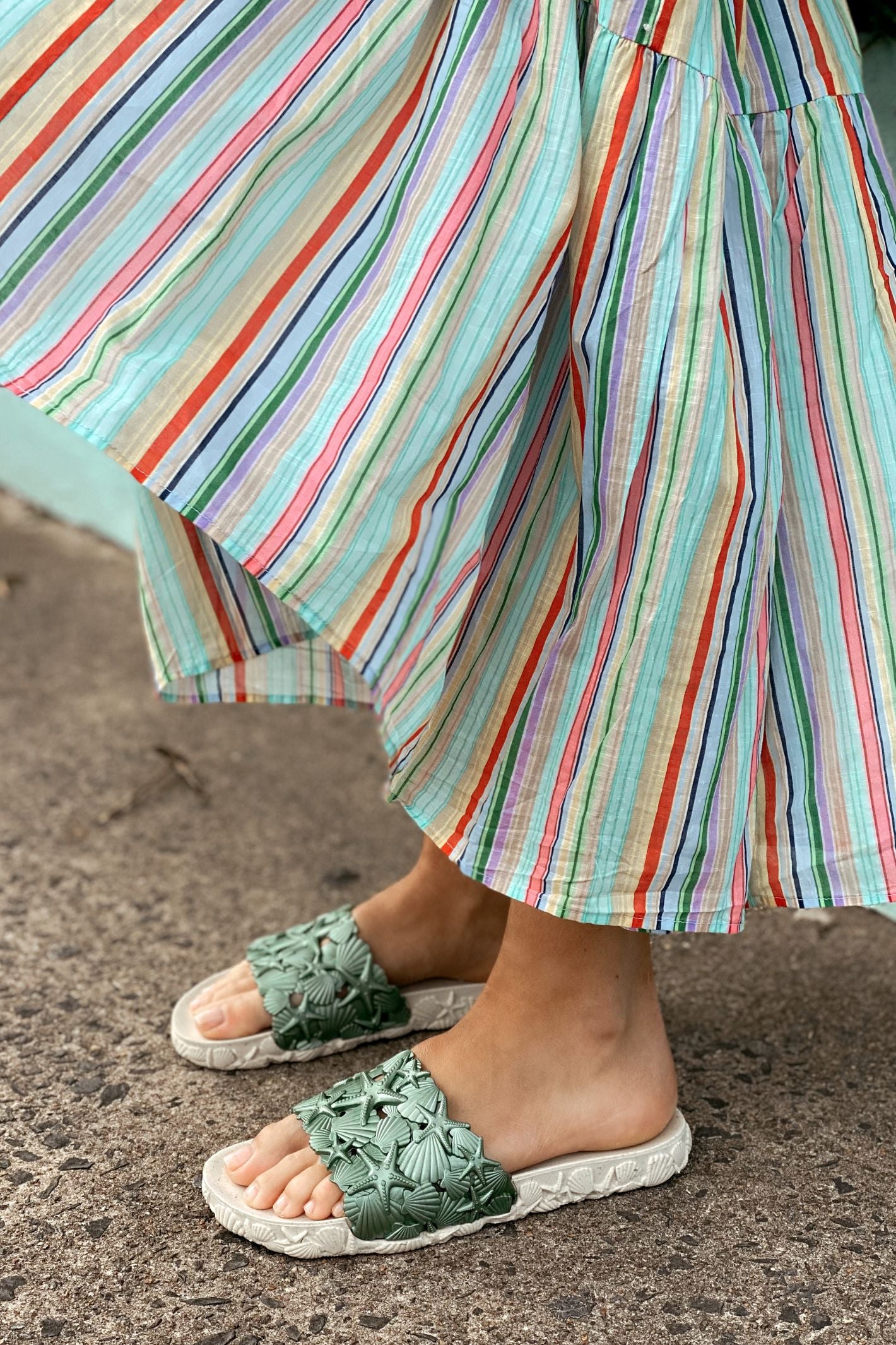 Metallic hotsell green sandals