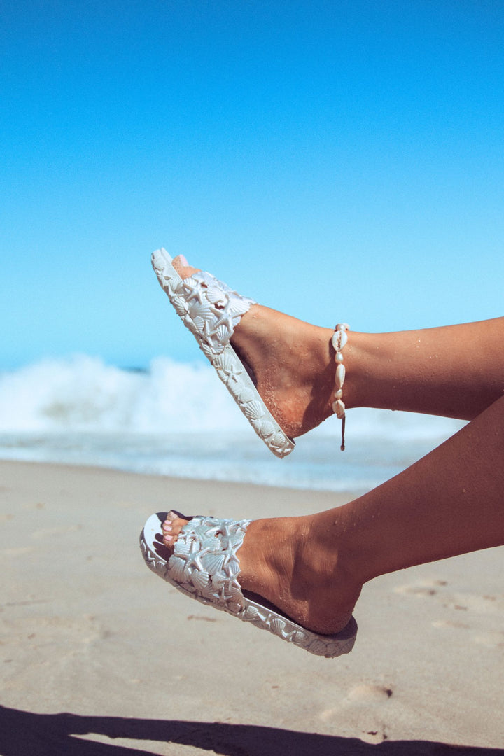 Sunies Pearl Sea & Ocean Slide Sandals