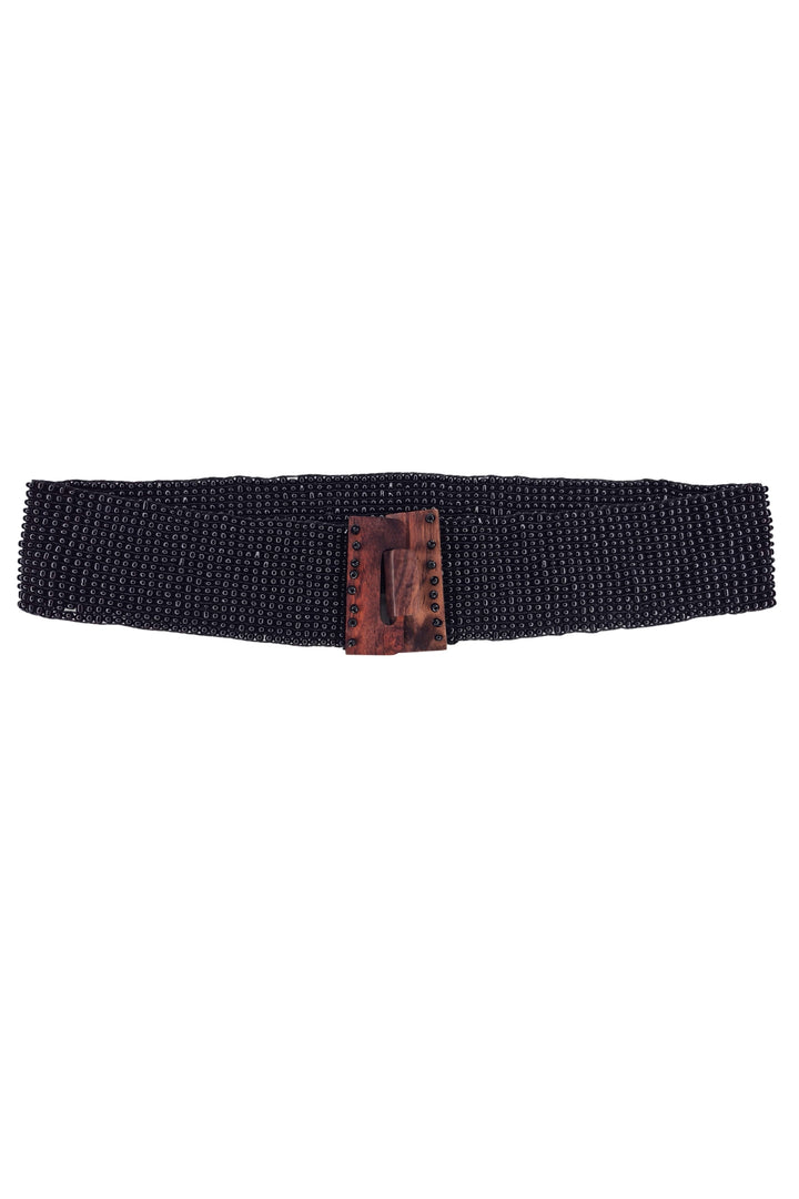 Tara Vao Black Beaded Stretch Belt
