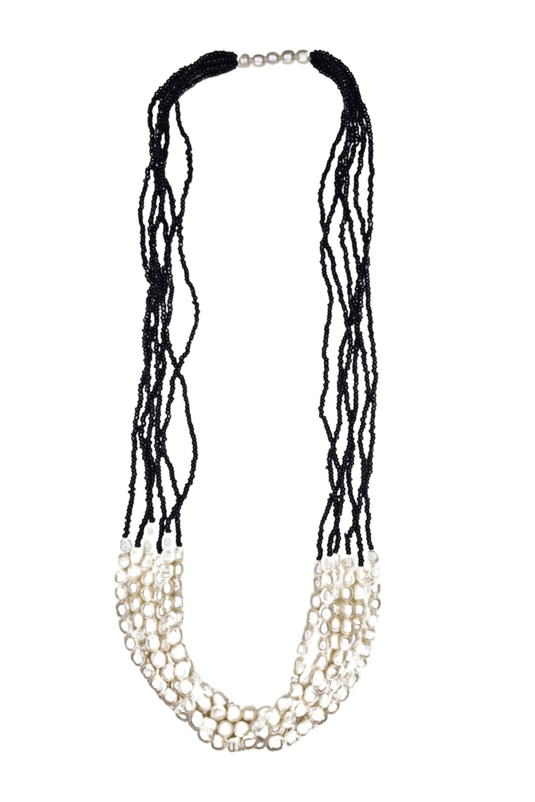 Tara Vao Black & Pearl Bead Necklace