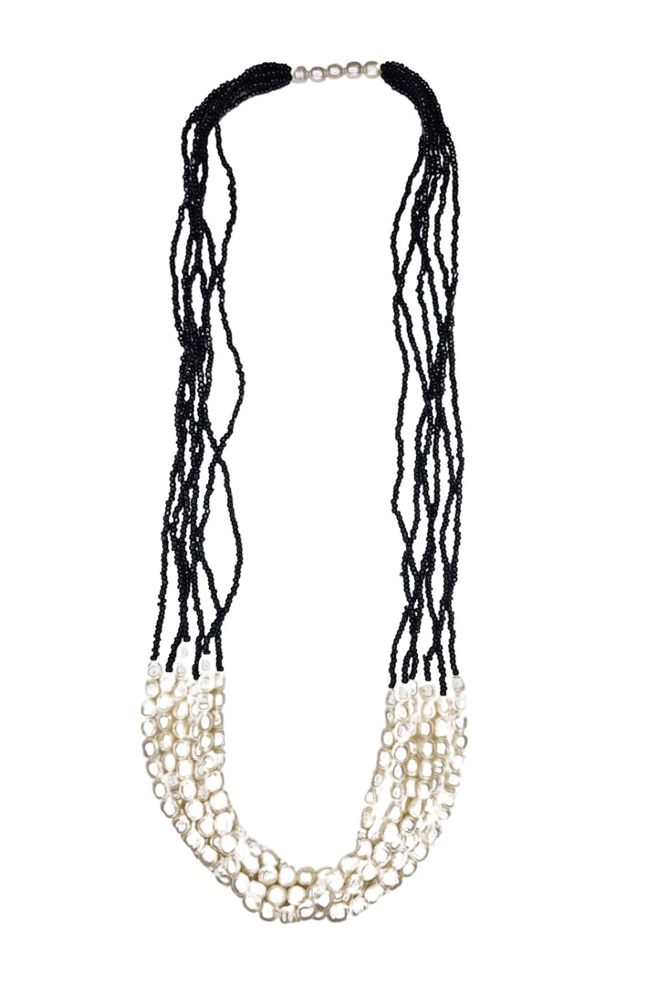 Tara Vao Black & Pearl Bead Necklace