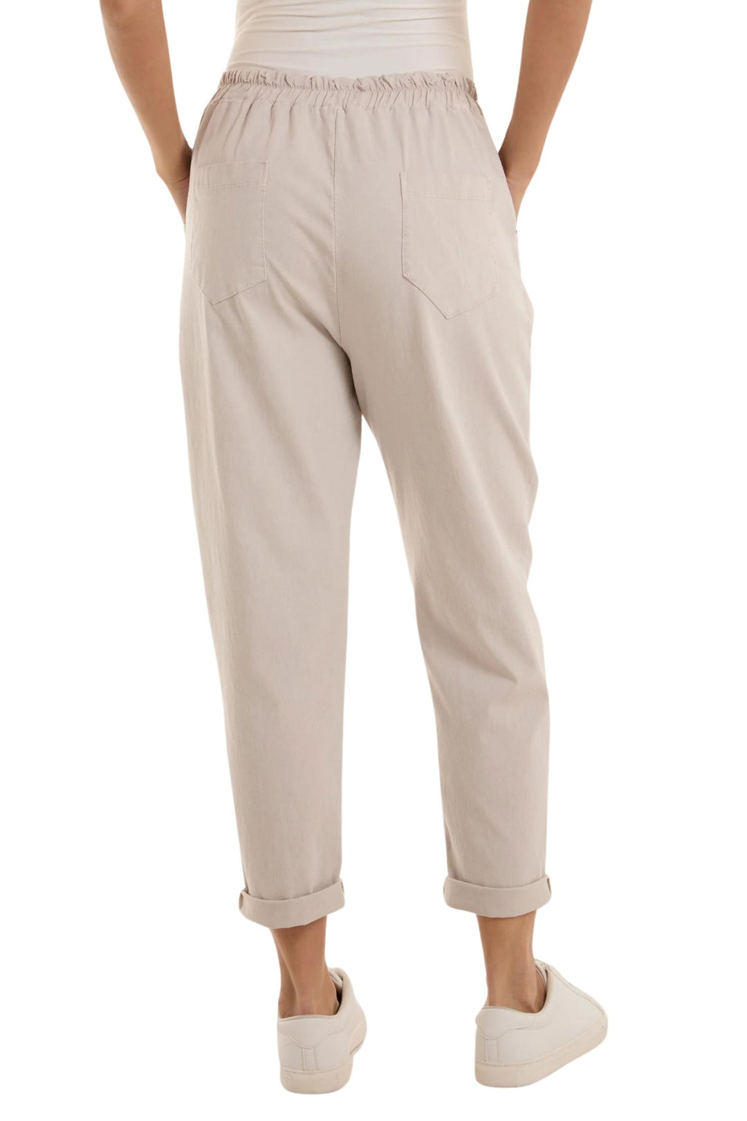 Taupe Contour Detail Stretch Pull-On Trousers XL