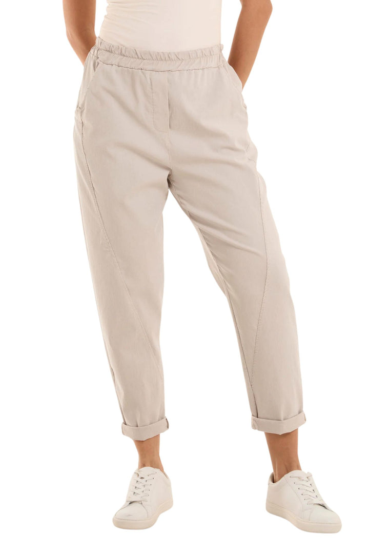 Taupe Contour Detail Stretch Pull-On Trousers XL