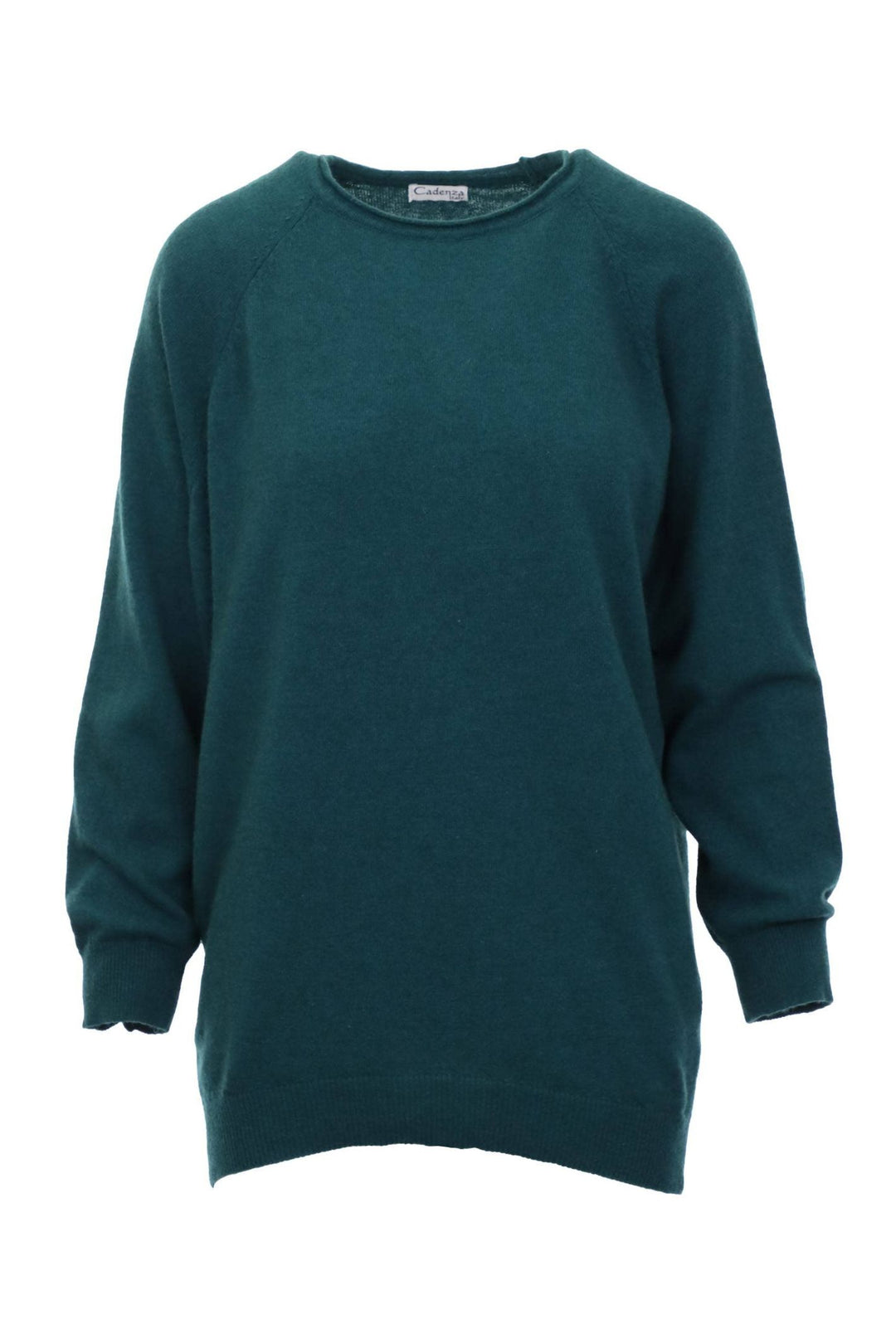 Teal Cashmere Blend Raglan Sleeve Jumper
