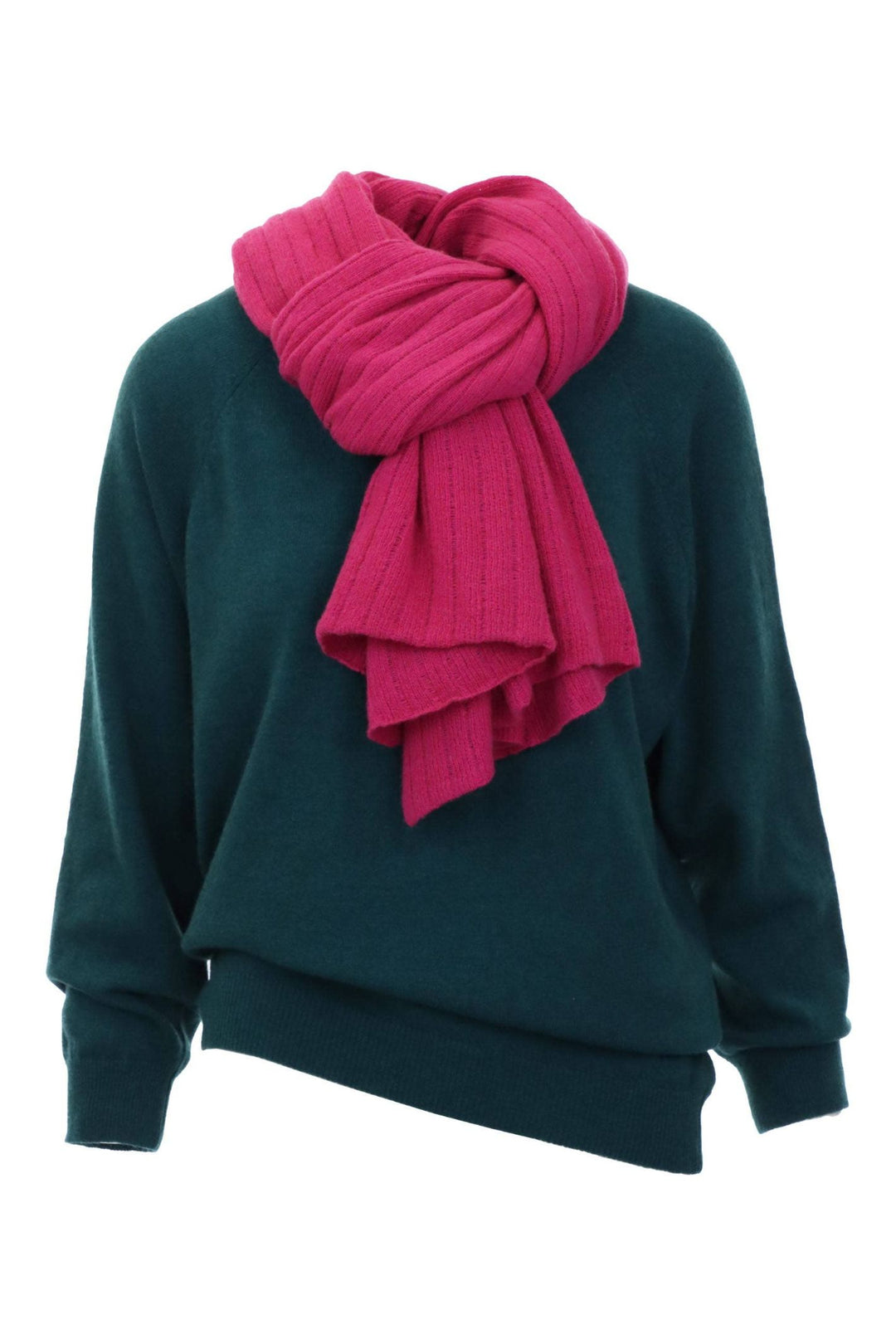 Teal Cashmere Blend Raglan Sleeve Jumper