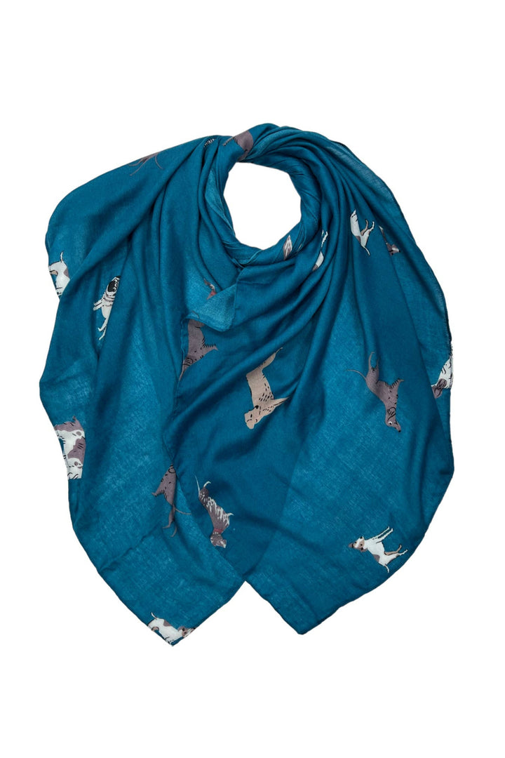 Teal Dog Print Super Soft Scarf