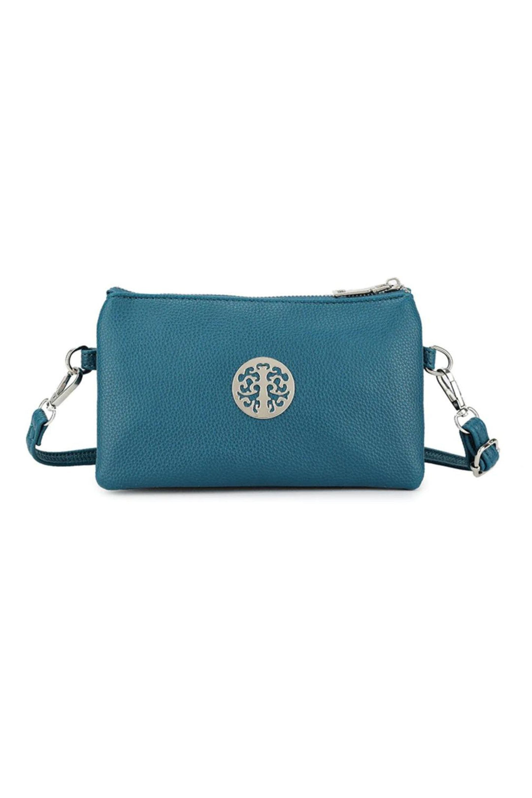 Teal Tree Of Life Clutch Bag