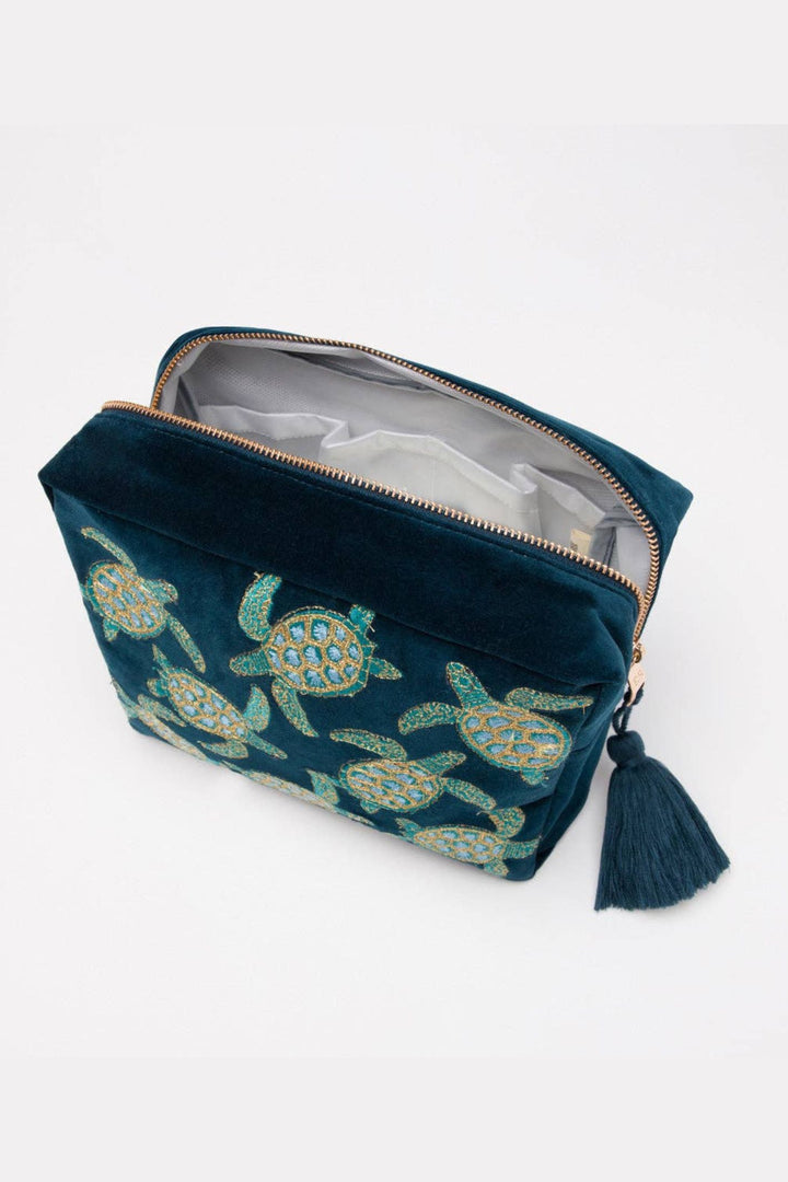 Elizabeth Scarlett Teal Turtle Conservation Wash Bag