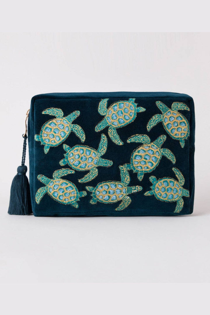 Elizabeth Scarlett Teal Turtle Conservation Wash Bag