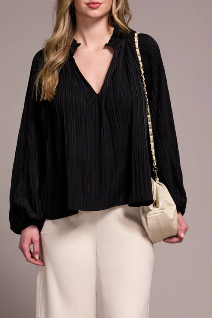 Tribal 2377O Black Plisse Must Have Blouse