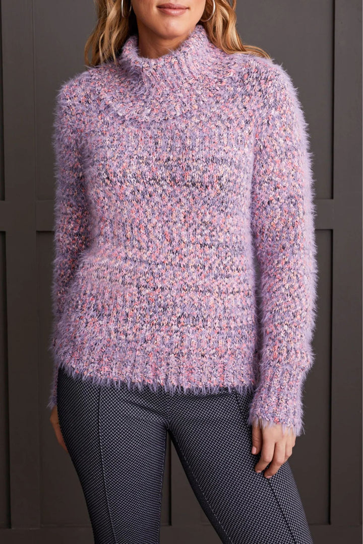 Tribal Orchid Fleck Polo Neck Jumper 1898O