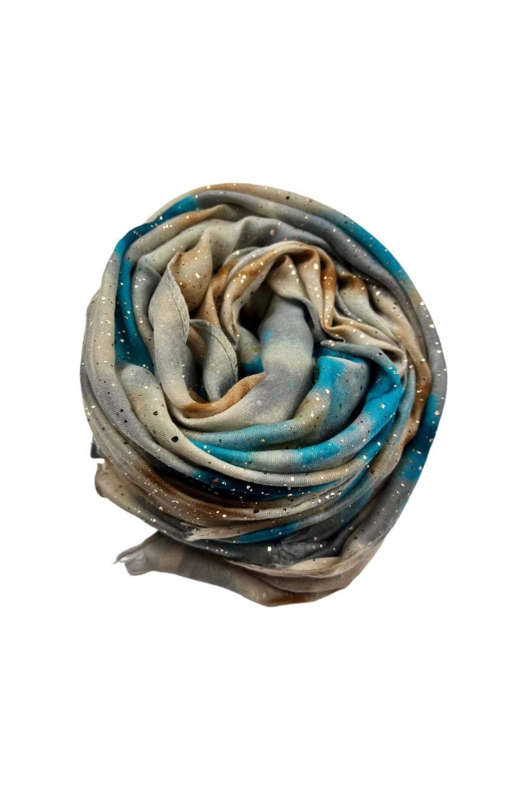 Turquoise Mist Metallic Fleck Woven Scarf