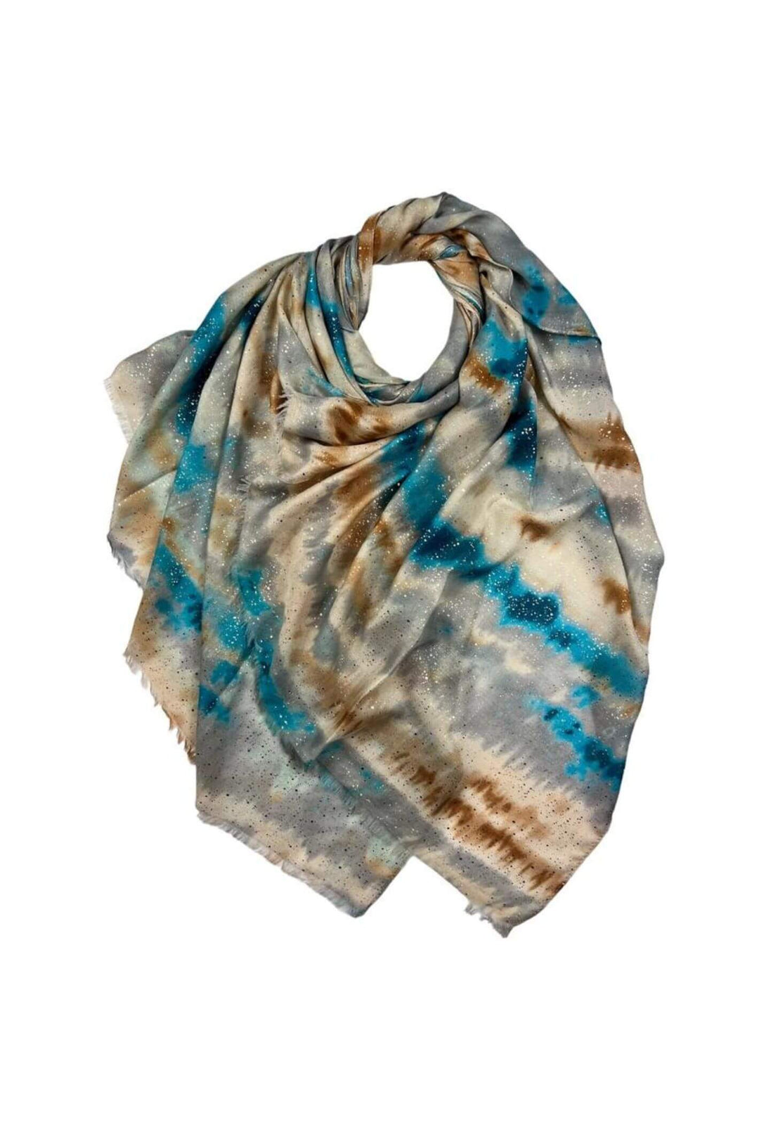 Turquoise Mist Metallic Fleck Woven Scarf