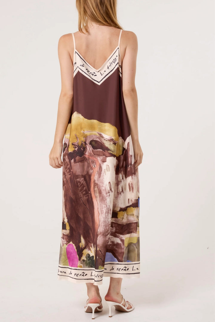 Tuscany Satin Cami Midi Dress One Size