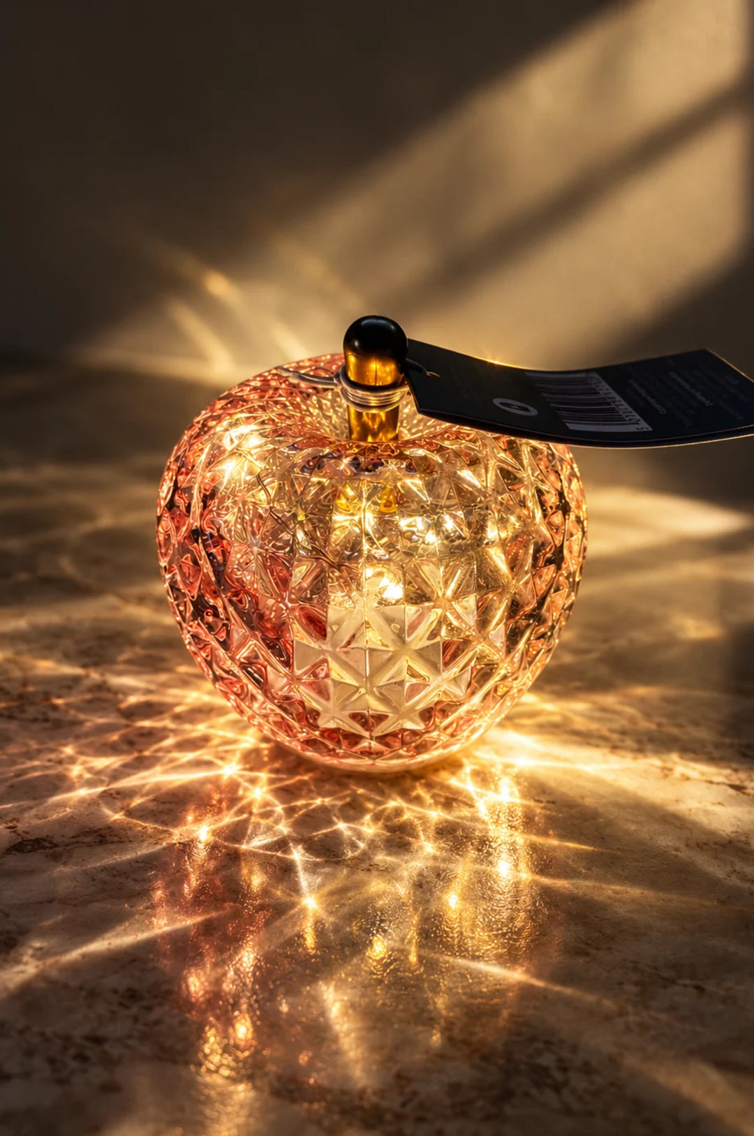 Pink Glass Apple LED Light