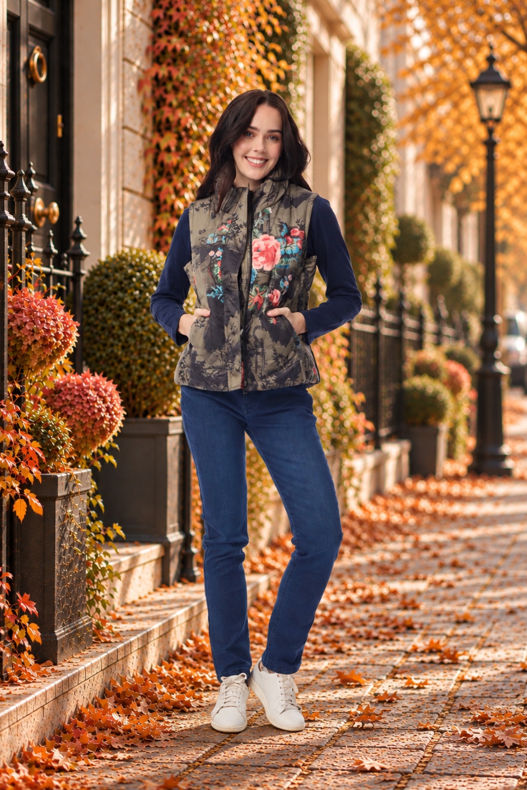 Orientique 82237 Keqioa Print Puffer Gilet