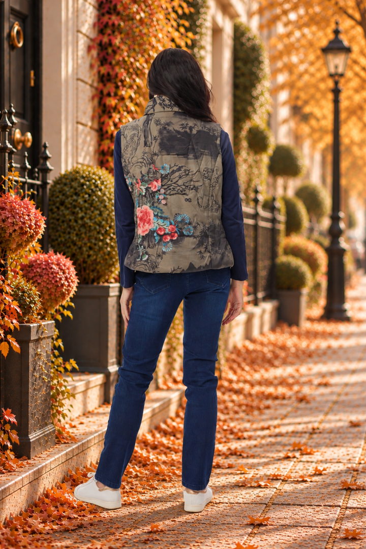 Orientique 82237 Keqioa Print Puffer Gilet