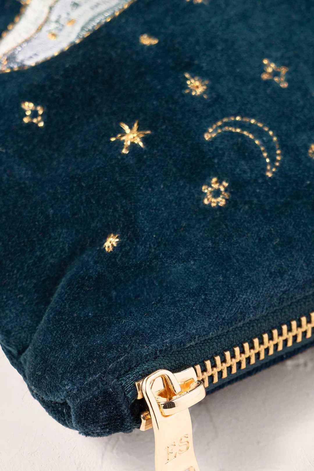 Elizabeth Scarlett Ink Blue Celestial Dolphin Everyday Velvet Pouch