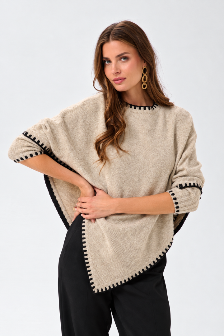 Cream Clothing CROnie 10616006 Taupe Poncho