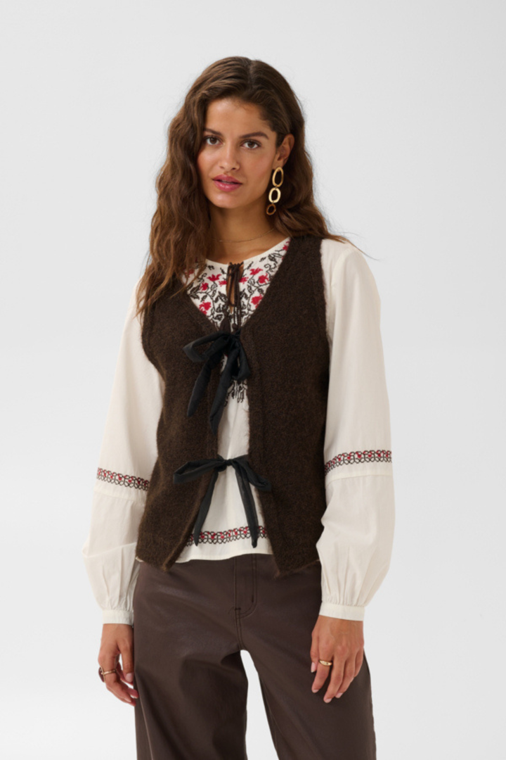 Cream Clothing CRBulp Brown Knitted Tank Top