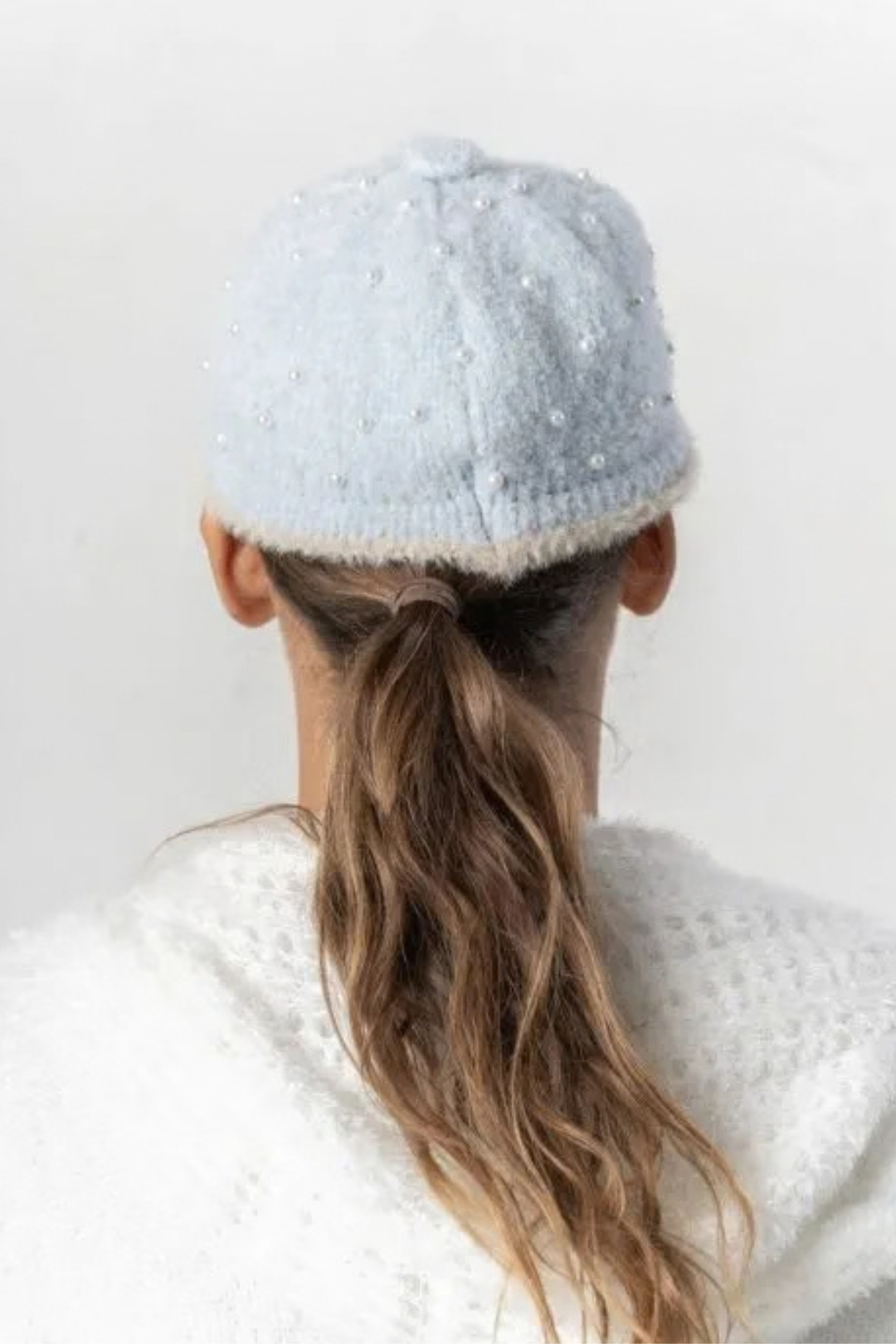 Elisa Cavaletti Powder Blue Embellished Cap ELW260401902 16083