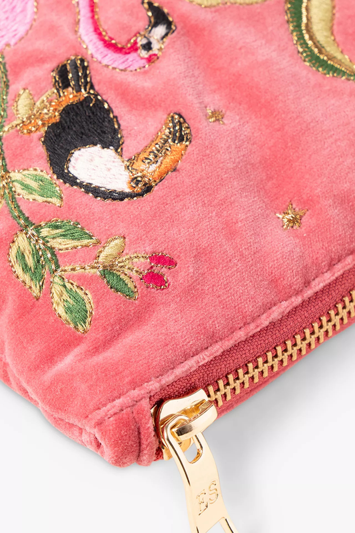 Elizabeth Scarlett Pink Wild Zebra Palm Everyday Pouch