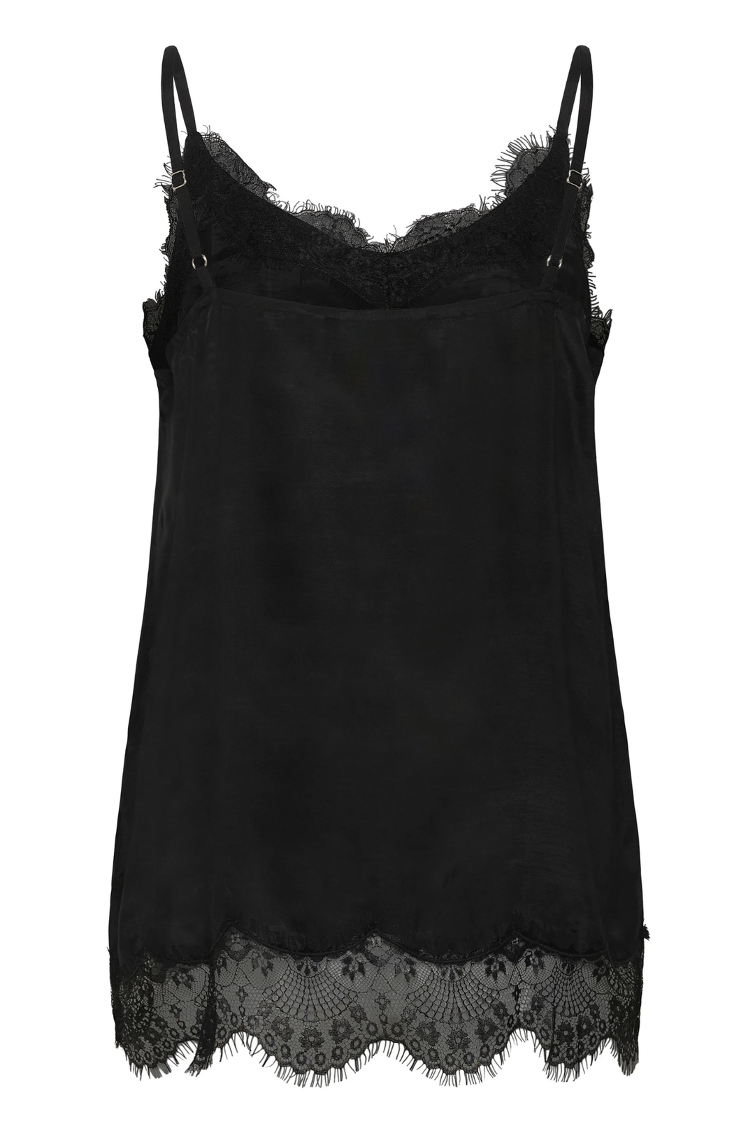 Cream Clothing CRTriniti Black Satin Lace Vest