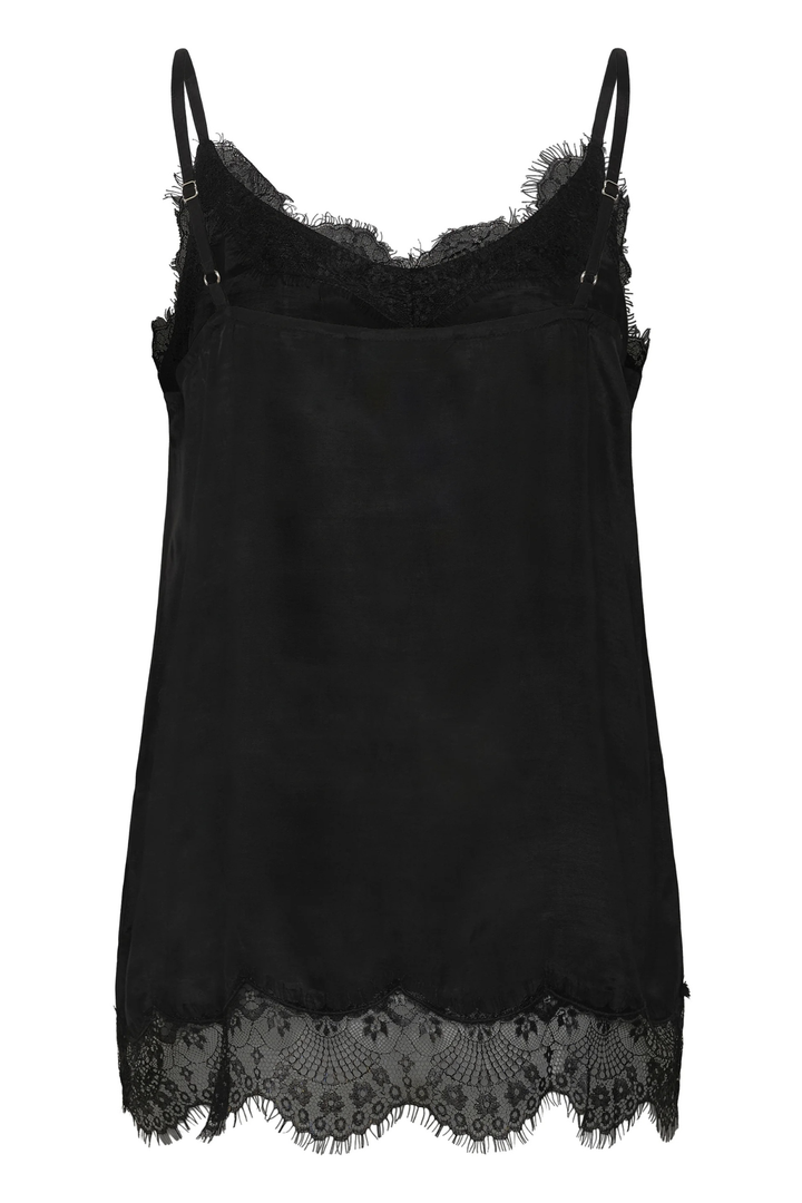 Cream Clothing CRTriniti Black Satin Lace Vest