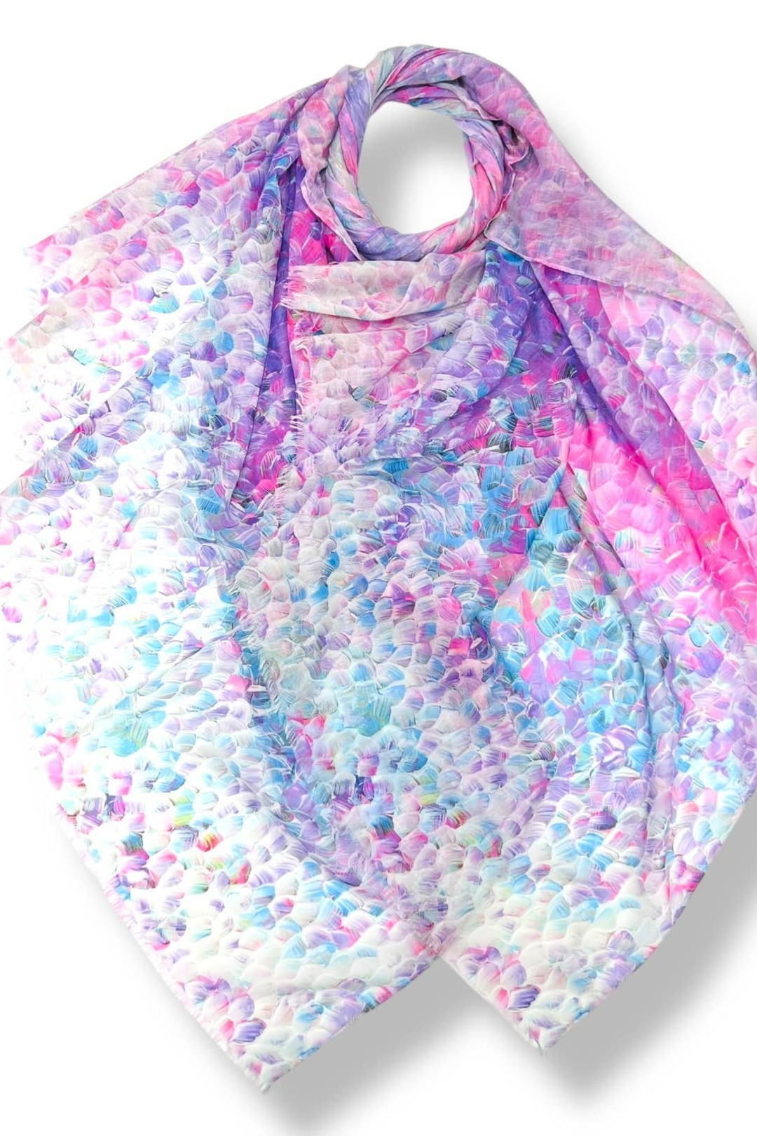 Vibrant Purple Mosaic Print Scarf