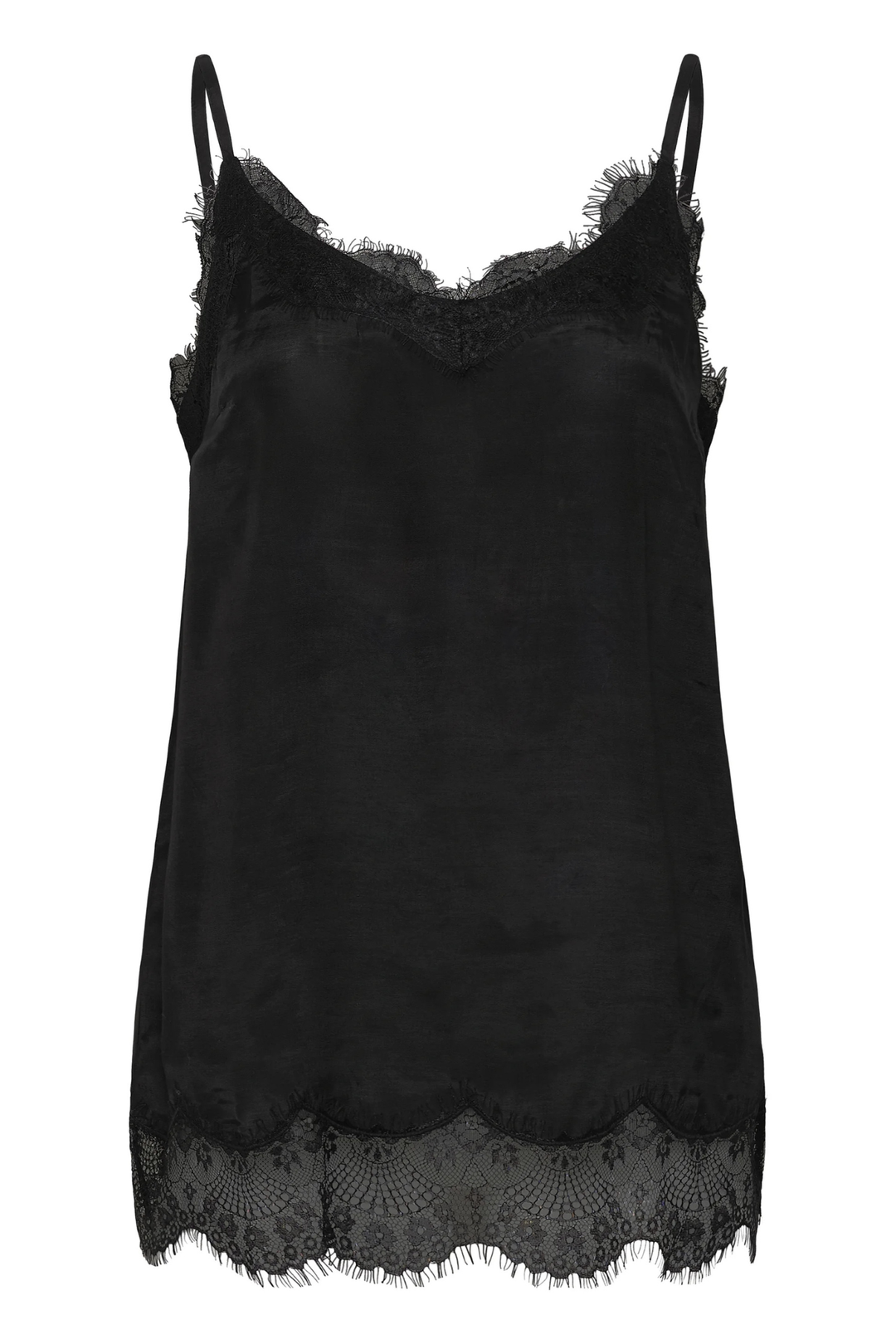 Cream Clothing CRTriniti Black Satin Lace Vest