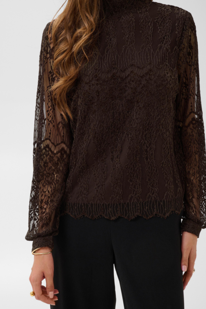 Cream Clothing CRSolvej Brown Lace Top